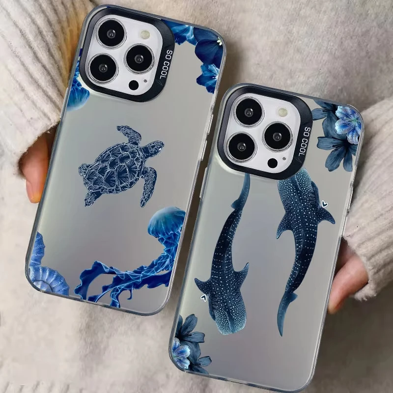 Ocean Marine Life Matte Laser Phone Case - Shockproof Hard Cover with Bumper Protection