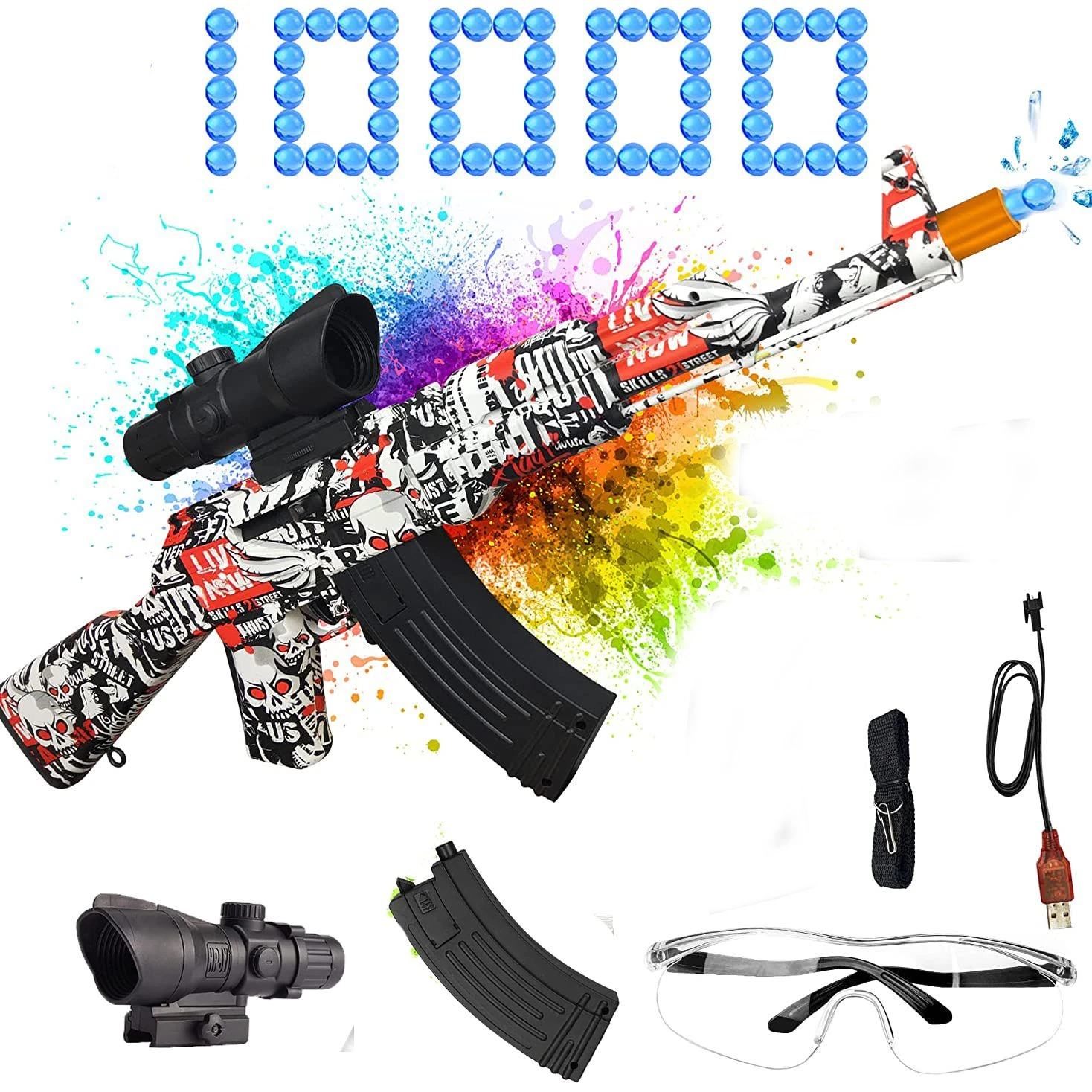 AK47 M249 Electric Gel Blaster Rifle Gun CS Outdoor Game Toy 10000