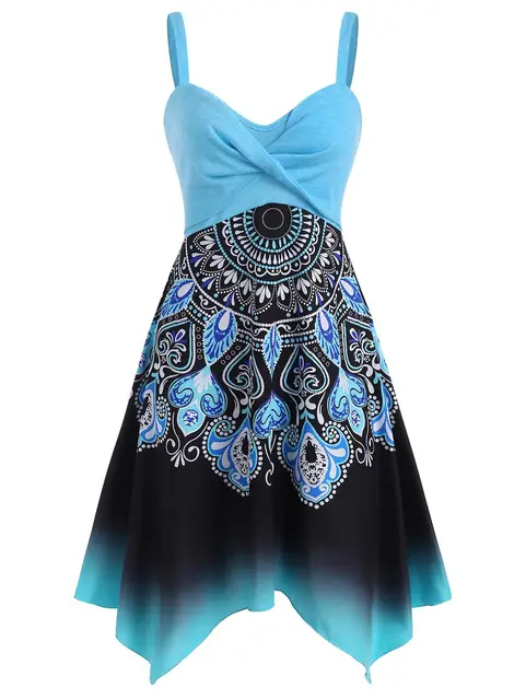 bohemian flower crossover empire waist dress