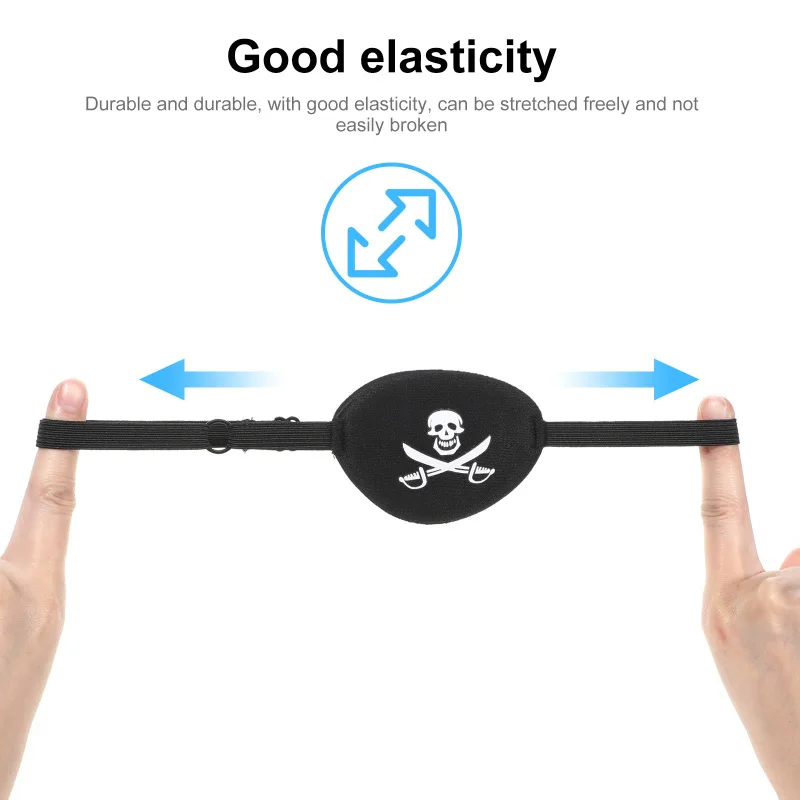 Description Picture 4 of itemAdult Pirate Eye Patch Skull Crossbone Eye Patch Eye Mask For Halloween Party Cosplay Black Eye Mask Pirate Style Eye Patch