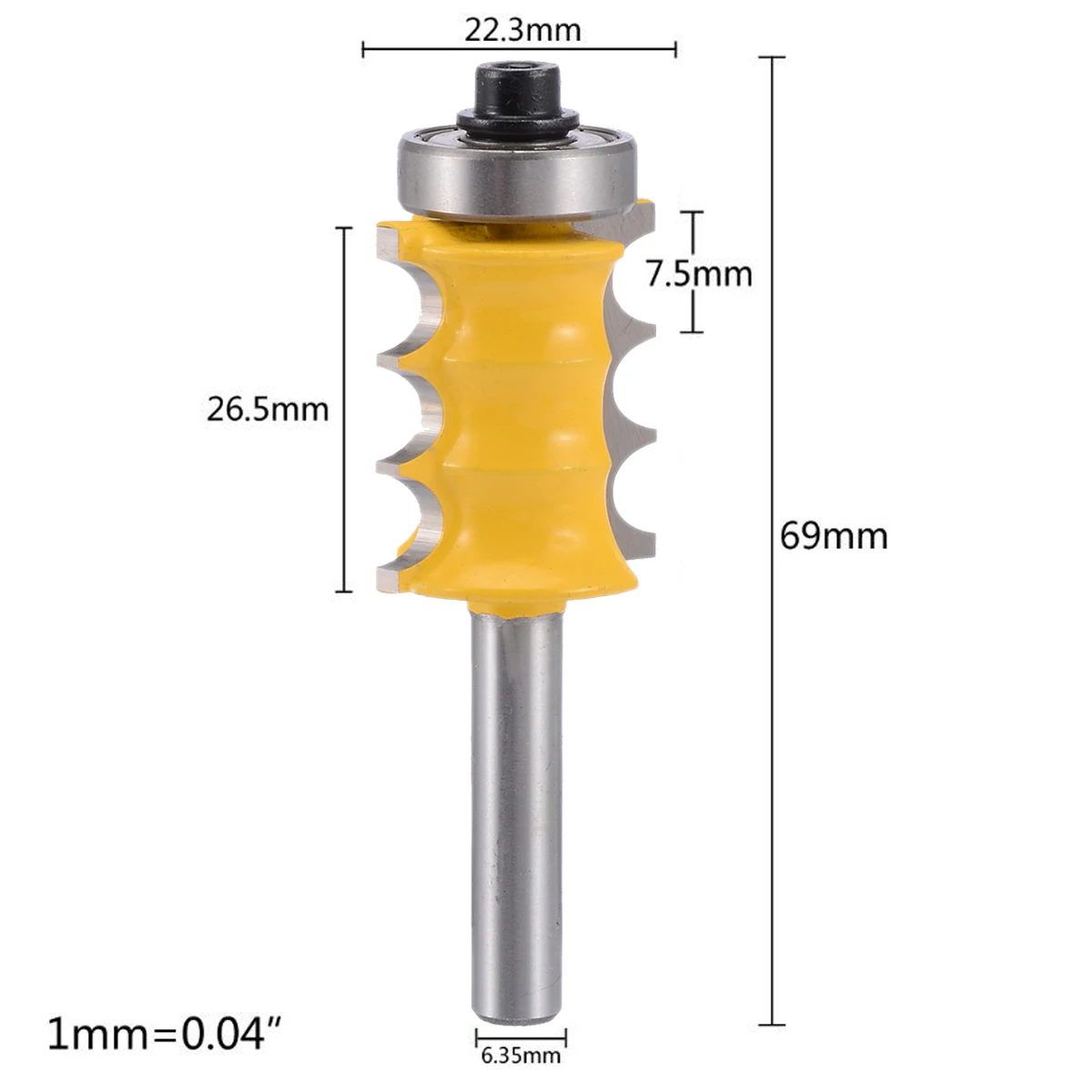 

1/4" Shank Large Triple Bead Column/Face Molding Router Bit Tungsten Carbide Milling Cutter For Woodworking Edge Jointing