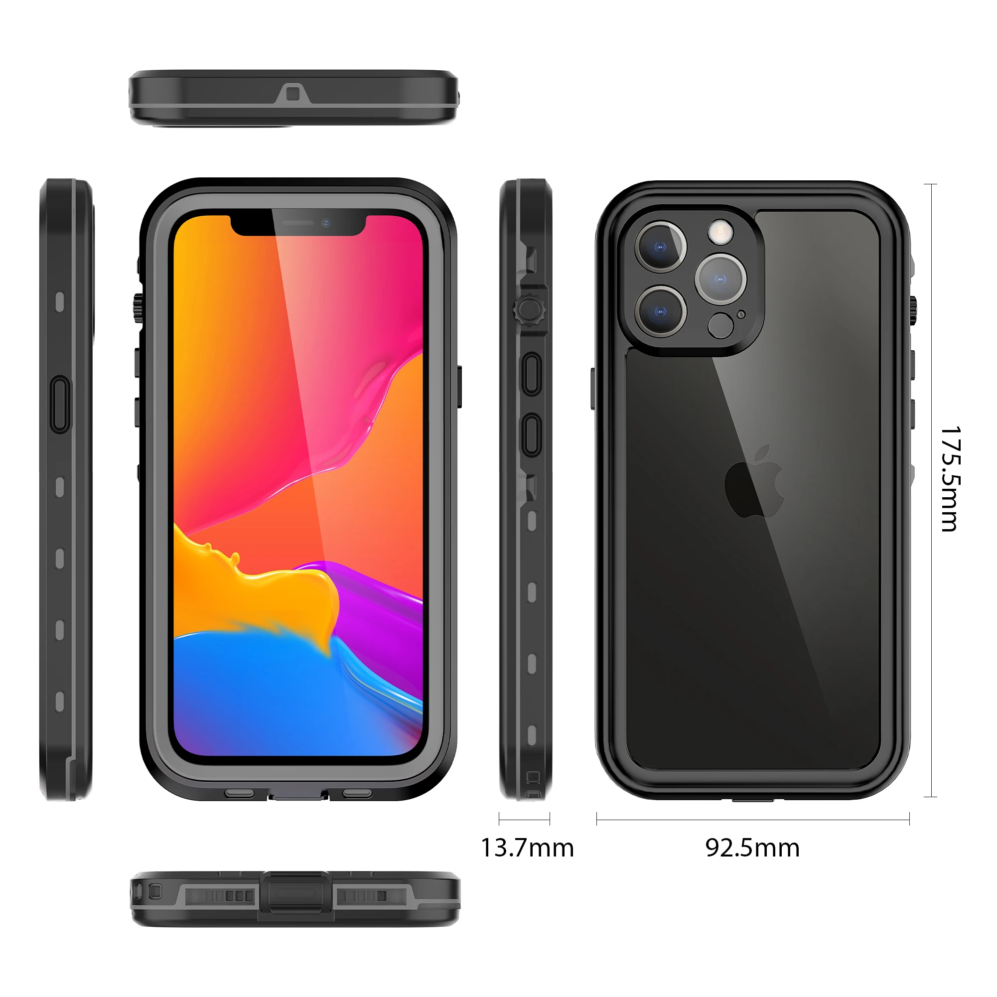 Shellbox Hot Sale Rugged Waterproof Phone Case with Lens Protection