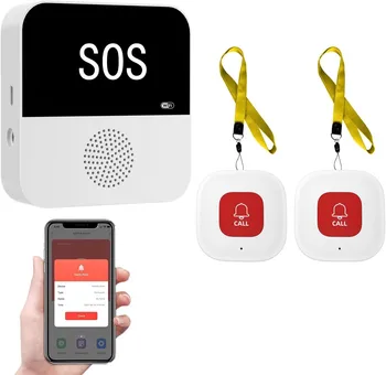 Téléavertisseur sans fil WiFi pour soignants âgés, bouton d'appel SOS, système d'alerte médicale SOS d'urgence pour personnes âgées, Patients âgés à la maison 7