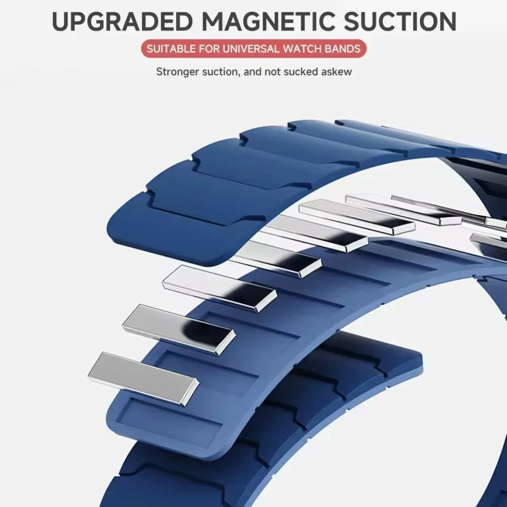Sports Silicone Strap with Magnetic Breathable Design - 20mm/22mm
