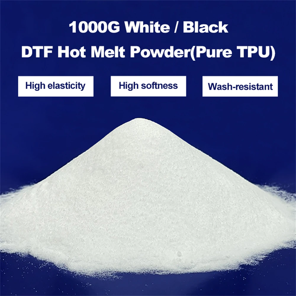 

1000g Inkjet Printer Dtf Powder White Black Digital Tpu Adhesive Hot Melt Powder Pet Film T-Shirt Printing Print On All Fabric