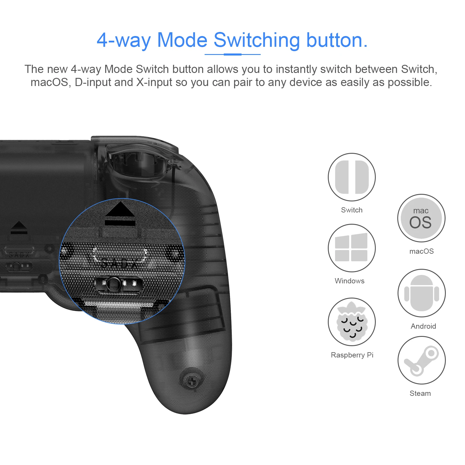 Nintendo Switch, PC, macOtransparent blackl Edition 8BitDo Pro 2 Bluetooth Ʈѷ е ڵ)