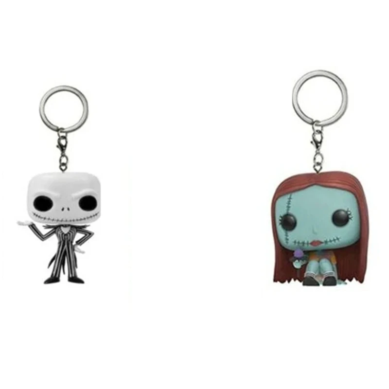 Disney The Nightmare Before Christmas Jack Skellington Sally Seduto Action Toy Figure Portachiavi Giocattoli Per Bambini Regali