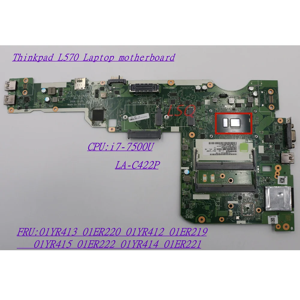 

Новинка, оригинальная материнская плата для ноутбука Lenovo Thinkpad L570, модель 01YR413 01ER220 01YR412 01ER219 01YR415 01ER222 01YR414