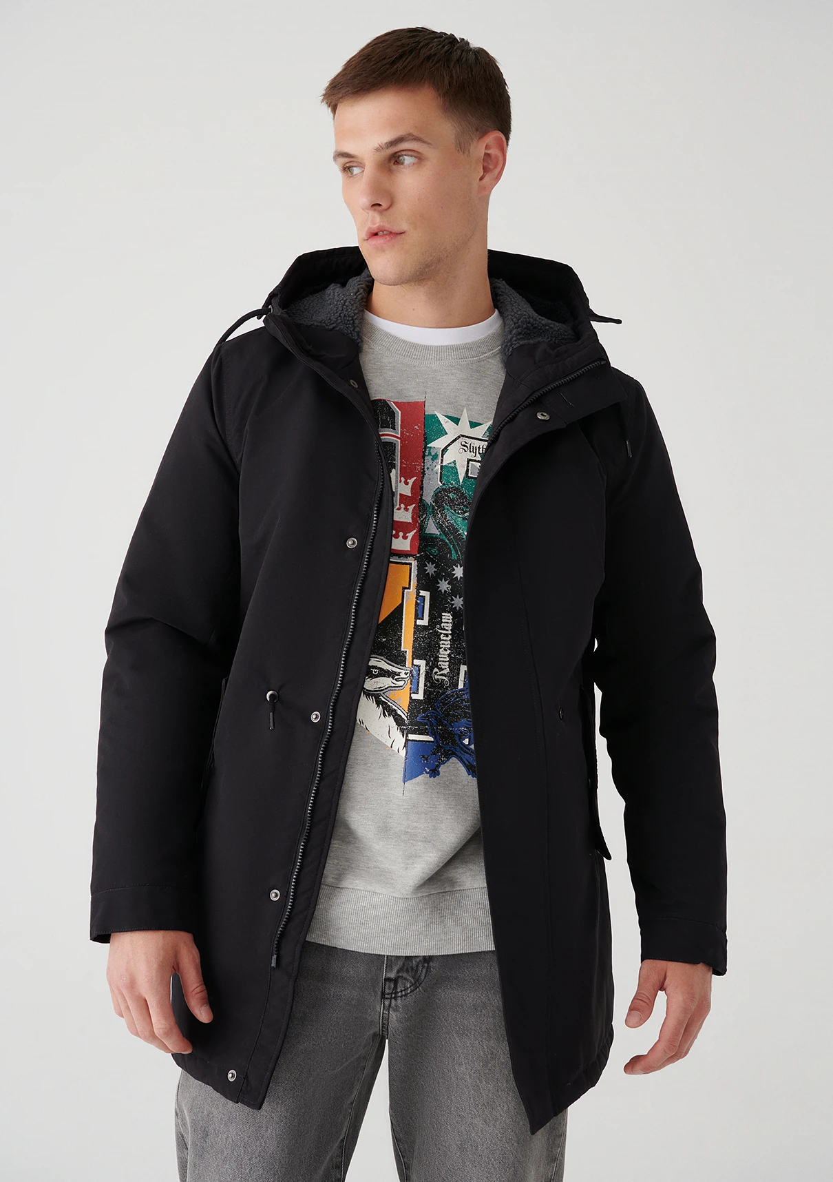 Mavi Parka con para hombre, abrigos cómodos manga larga con cremallera, ropa de informal a la moda, color negro, 010187 900|Parkas| - AliExpress