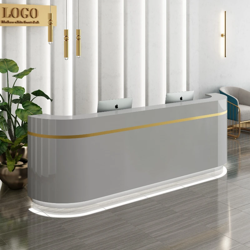 Home Counter Pink Reception Business Table Reseption Desk Room Office Atelier Restaurant Bar Furnishings Glass Pulpito Front