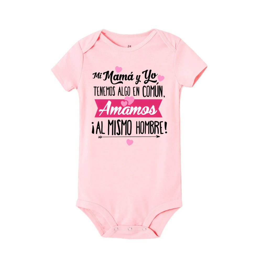 My Mother and I Have Something in Common We Love The Same Person Baby Romper Funny Newborn Bodysuit Infant Short Sleeve Jumpsuit