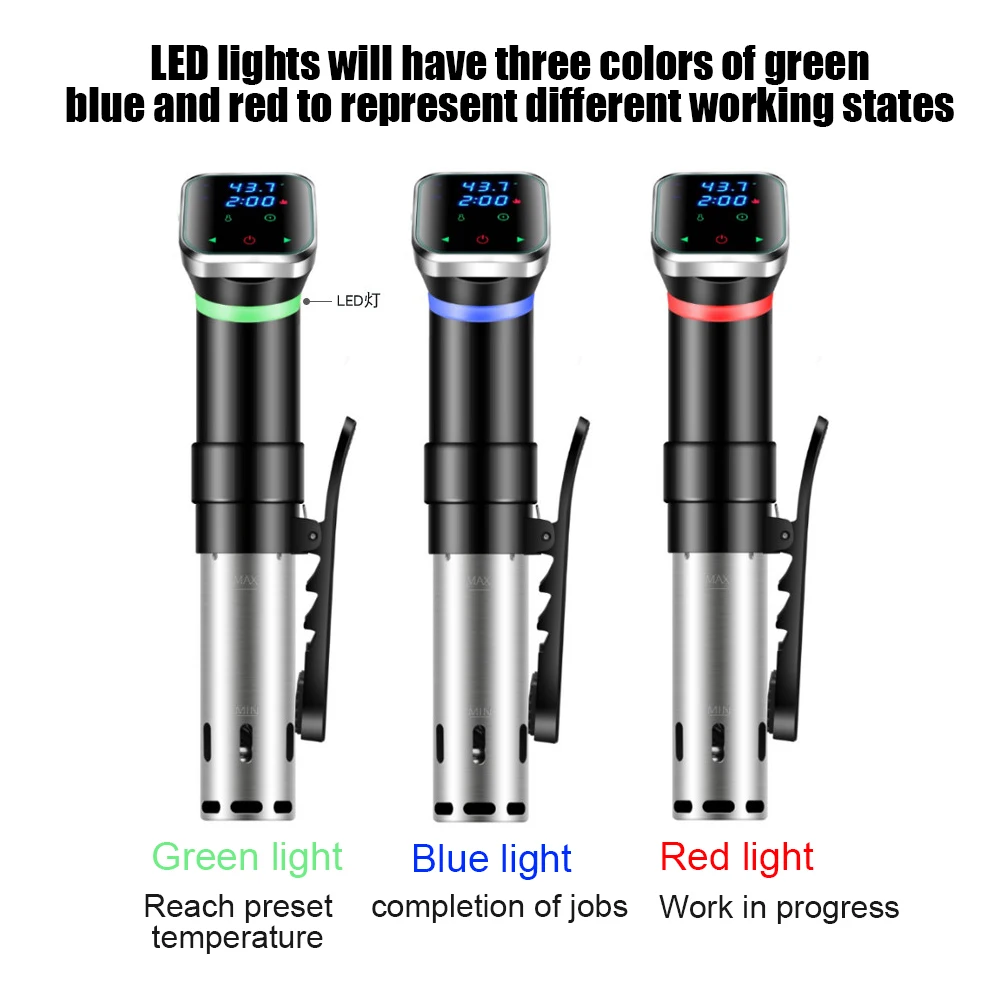 Sous Cooker Machine Immersion Circulators 1100W Ultra Quiet Stainless Steel Precision Sous Cooker Kitchen Gadgets with Touch
