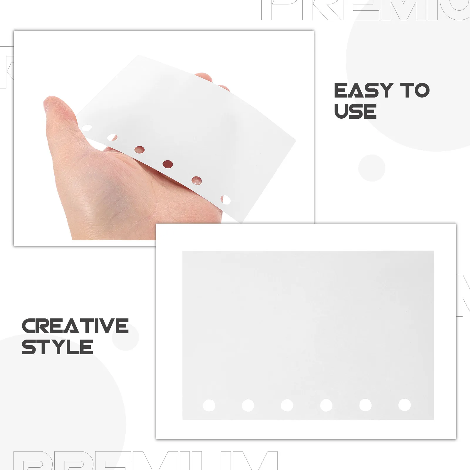 60Pcs 스티커 릴리스 페이퍼 바인더 페이지 양면 A7 6 링 앨범 리필 시트 수집가 학생을위한 스티커 주최자