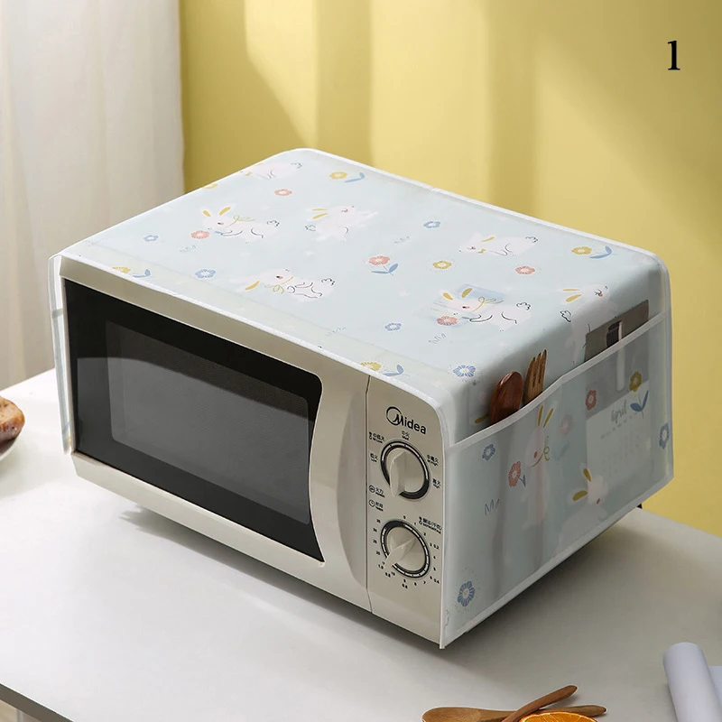 Microwave Dust Cover Waterproof Grease Proofing Oven Storage Bag Double Pockets Kitchen Accessories