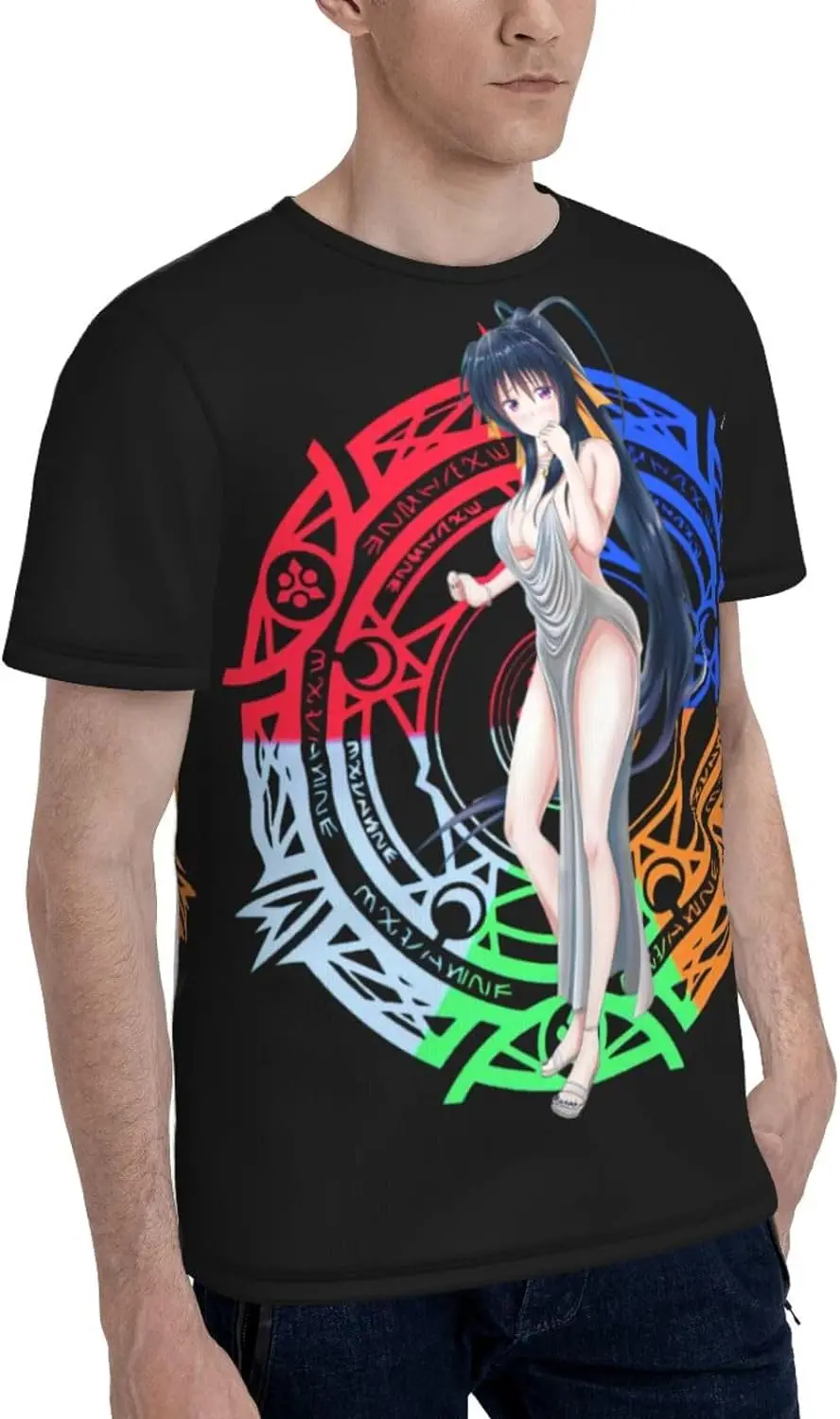

Anime Highschool DxD Shirt Men's Summer Short Sleeve Tee 3D Printing Crew Neck Tops