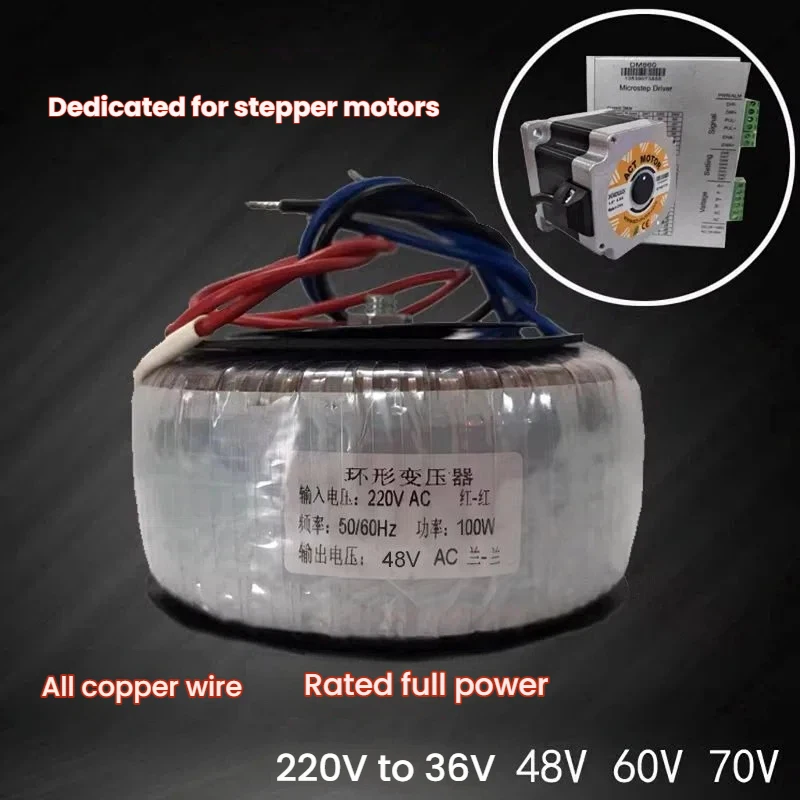 100W 스테퍼 모터 드라이버 전력 증폭기 토로이달 변압기 220V에서 12V 24V 36V 48V 60V 65V 70V 80V로 변환