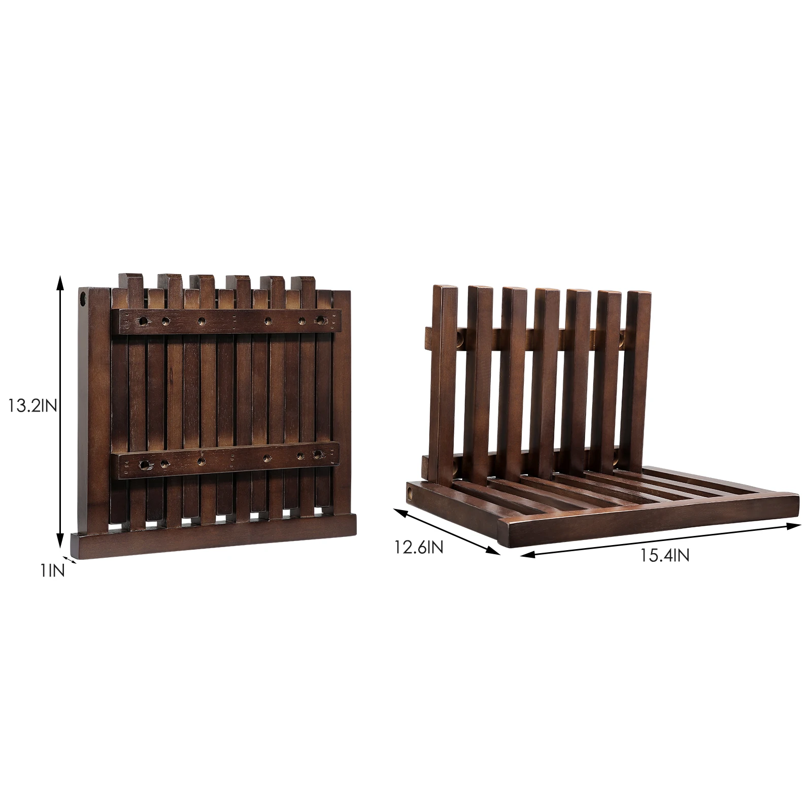 Wall Mounted Folding Shoe Stool, Ultra-Thin Concealed Veranda Chair, Solid Wood, 150 Kg, Load Capacity, Easy Installation
