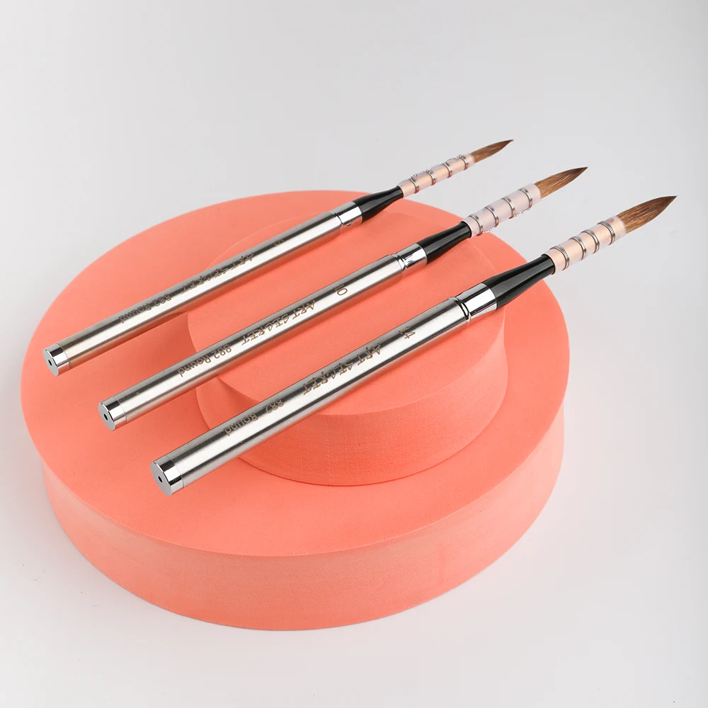 Artsecret Metal Pocket Detachable Watercolor Brush Travel Portable Rod Painting Acrylics Brushes Sketching Detail Paint 882 2