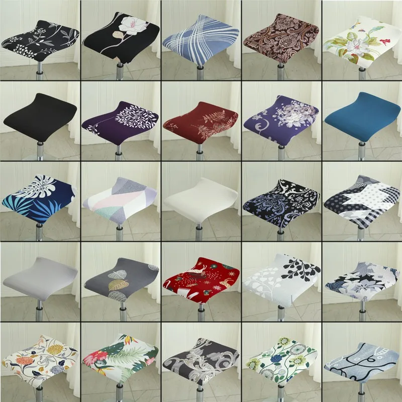 

Bar Stool Covers Counter Stool Chair Covers with Backs, Washable Square Swivel Barstool Seat Slipcover with Elastic Bottom