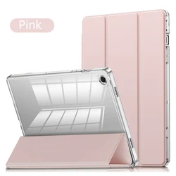 Crystal Clear Tablet Case with Pencil Holder - Hybrid Transparent Protective Cover (TMYKL - Pink)