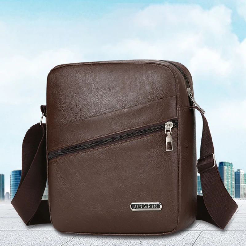 Men's crossbody bag, shoulder bag, business bag, casual men's leather bag, briefcase, adjustable shoulder strap