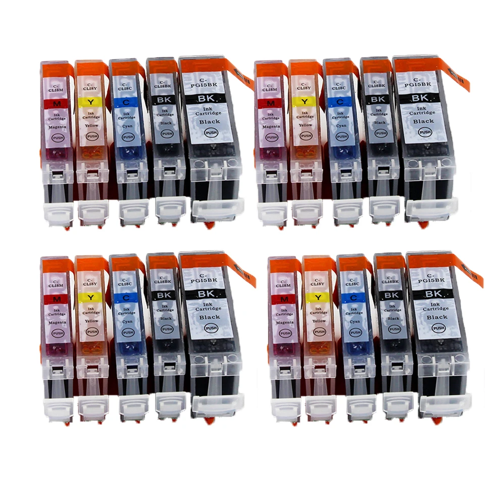 4x Cartucce Inchiostro Per R Canon Pixma Ix 4000 5000 Come PGI-5BK