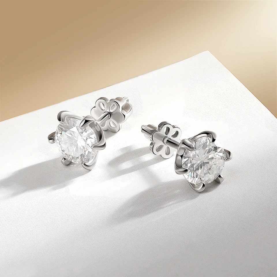 Orecchini A Cerchio In Moissanite Donna Uomo, 0,6 Cttw Colore D VVS1, Argento 925, Con Certificato GRA, Regalo Fidanzamento