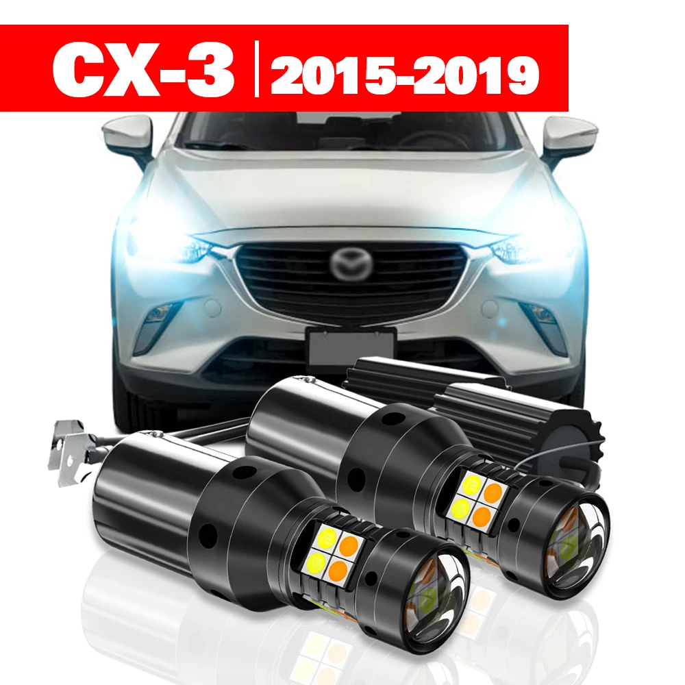 

For Mazda CX3 CX-3 CX 3 2015-2019 Accessories 2pcs LED Dual Mode Turn Signal+Daytime Running Light DRL 2016 2017 2018