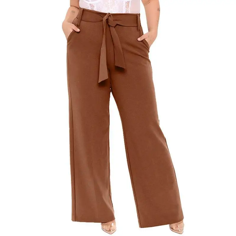 Spring and Summer New Women's Solid Color Shrimp Skin Casual Pants
