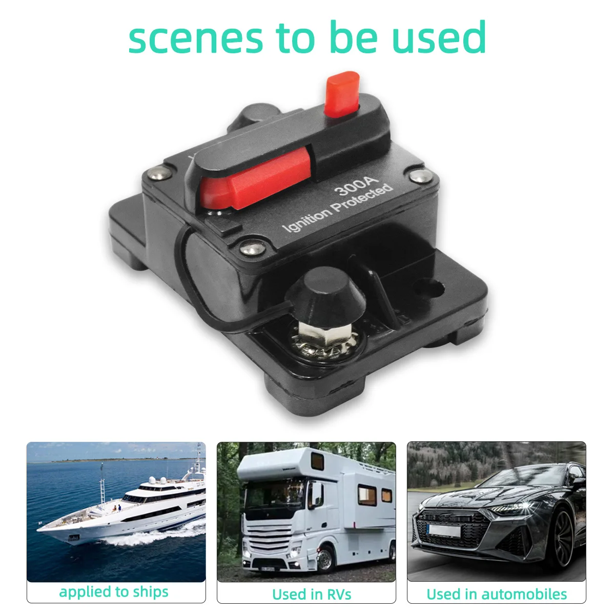Circuit Breaker Power Protect Fuse 30-300 A Amp Manual Reset for Car Auto Boat Stereo Audio circuit breaker car fuses kit