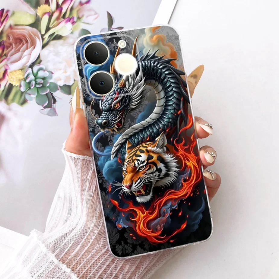 Luxury Lotus Painted Soft Silicone Case - Elegant Protective Cover