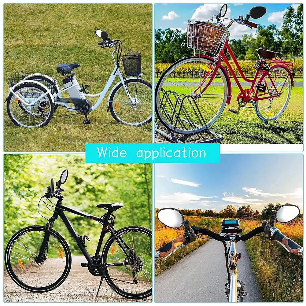 Description Picture 5 of item2pcs Bike Rearview Mirror 360° Adjustable Rotatable Handlebar Convex Mirror Safe Wide Angle For Bicycle Cycling Outdoor Spo Q0d5
