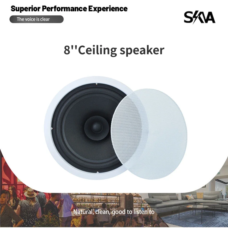 

8 Inch Full Range Coaxial Celing Speaker Soundbox PA Public Address System Commercial In-ceiling Loudspeakers for School Outdoor