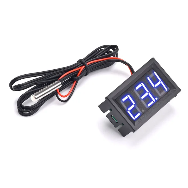 DC4~30V Miniature LED Digital Thermometer for Automotive Temperature Monitor with Temperature Probe, Measuring Range -50-120°C 3