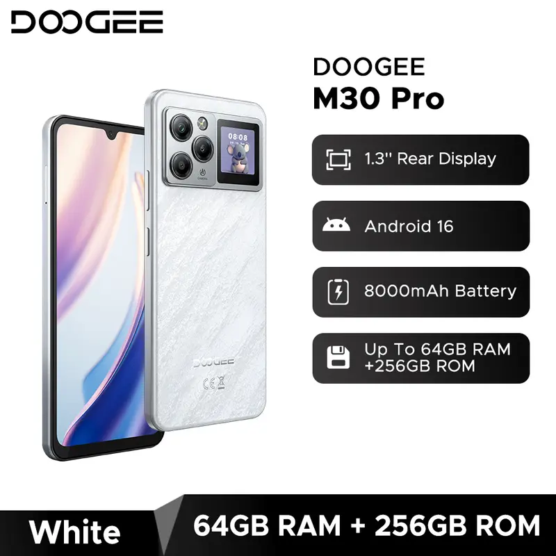 World Premiere DOOGEE M30 Pro Smartphone 1.3'' Rear Display 8000mAh 6.88'' Screen 64GB RAM(8GB+56GB) 256GB ROM Android 16 NFC - Image 11