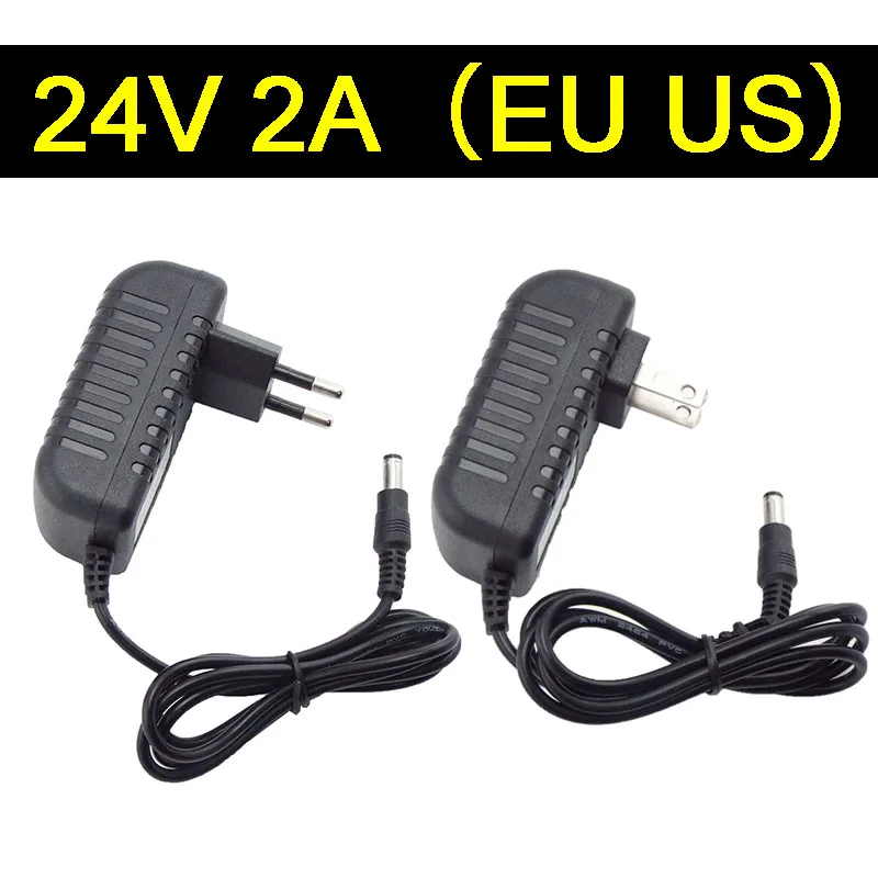 

24V 2A 2000ma Power Supply AC DC Adapter Converter charger 100-240VLed Transformer Charging 24volt for LED Light CCTV camera D6