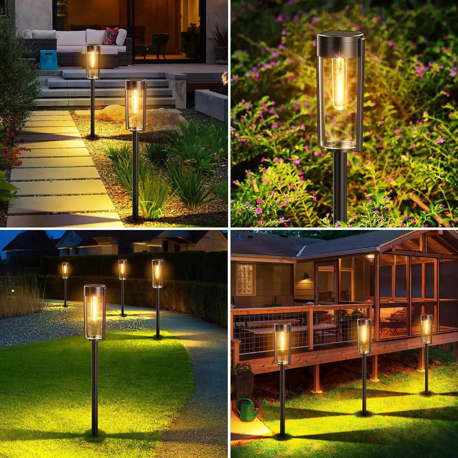 LED Solar Pathway Lights Outdoor  Garden Lamp Waterproof Landscape Lights Lights Walkway Driveway Lawn Patio Garden Decor