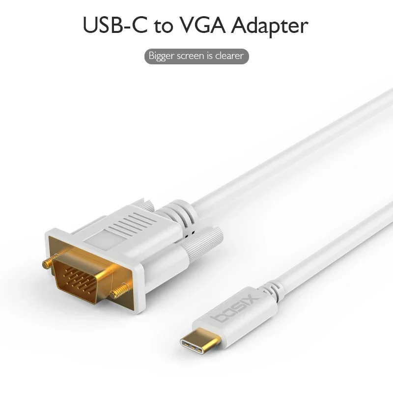 VGA Cable Adapter Bkscy USB C To VGA 1080P Type C To VGA Converter 1.8m for Laptop UHD External Video Projector