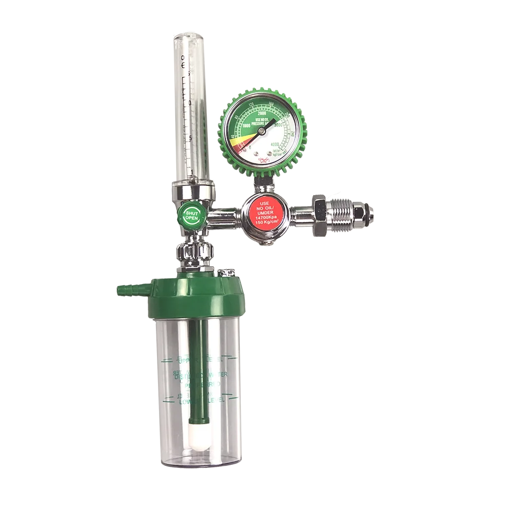 G5/8 Full Body Inch Thread Brass Hospital or Home Medical Oxygen Regulator with Humidifier Bottle