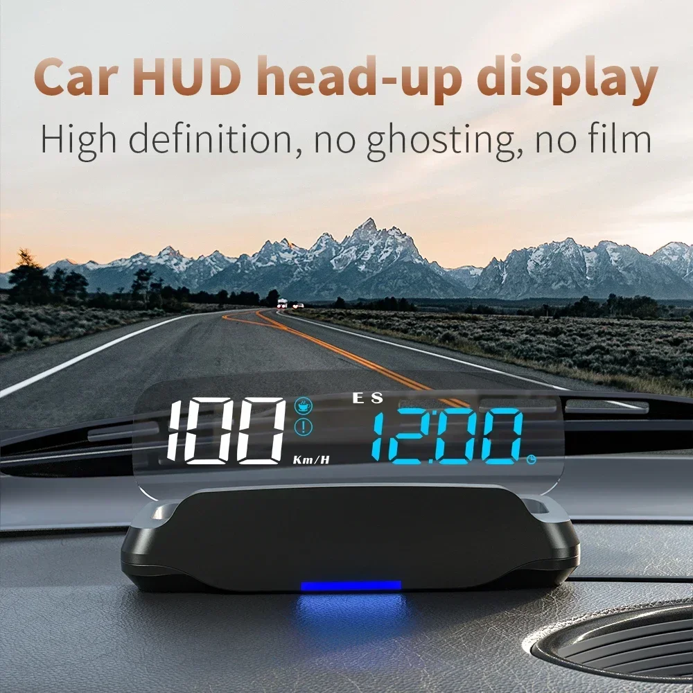 자동차 전자기기 자동차 헤드 업 디스플레이, AD 5.5 인치 OBD2 HUD, A8 HUD 디지털 속도계, 앞 유리 속도 프로젝터, 과속 수온 RPM 알람 포함 9 허드 헤드업 디스플레이 자동차 용품, MPH 나침반 방향, 피로 운전 알림, 자동차 전자 장치 범용