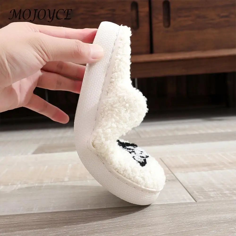 Plush Bulldog Slippers Kawaii Furry Slippers Non-Slip Soft Cloud Slippers Comfortable Fluffy Dog Slippers for Bedroom Indoor 4