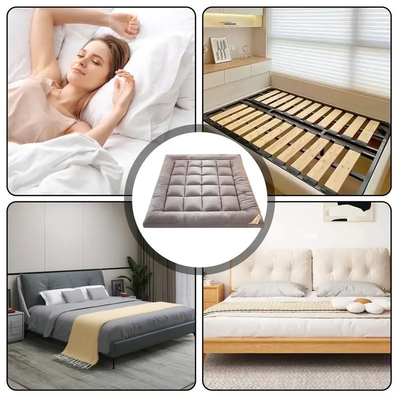 Memory Foam Mattress Topper Household Mattress Soft Filling Breathable Anti-Slip Pad