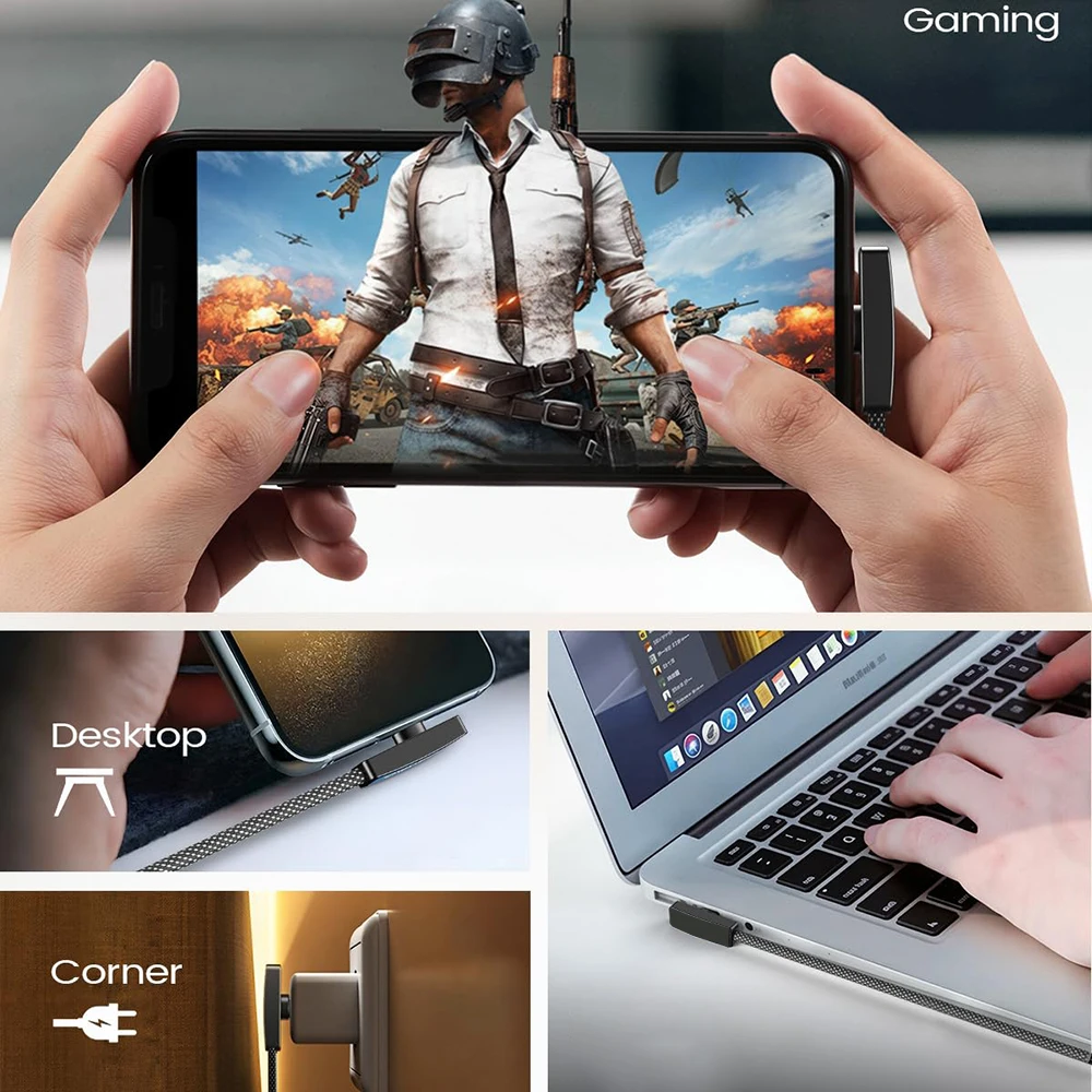 รูปสินค้า สายชาร์จ USB-C 90 องศา 100W ชาร์จเร็ว ถ่ายโอนข้อมูล