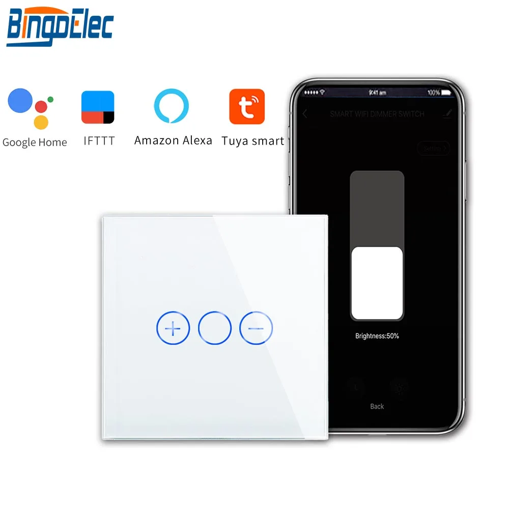 Умные переключатели-диммеры Bingoelec с Wi-Fi светодиодный диммер белая черная Золотая