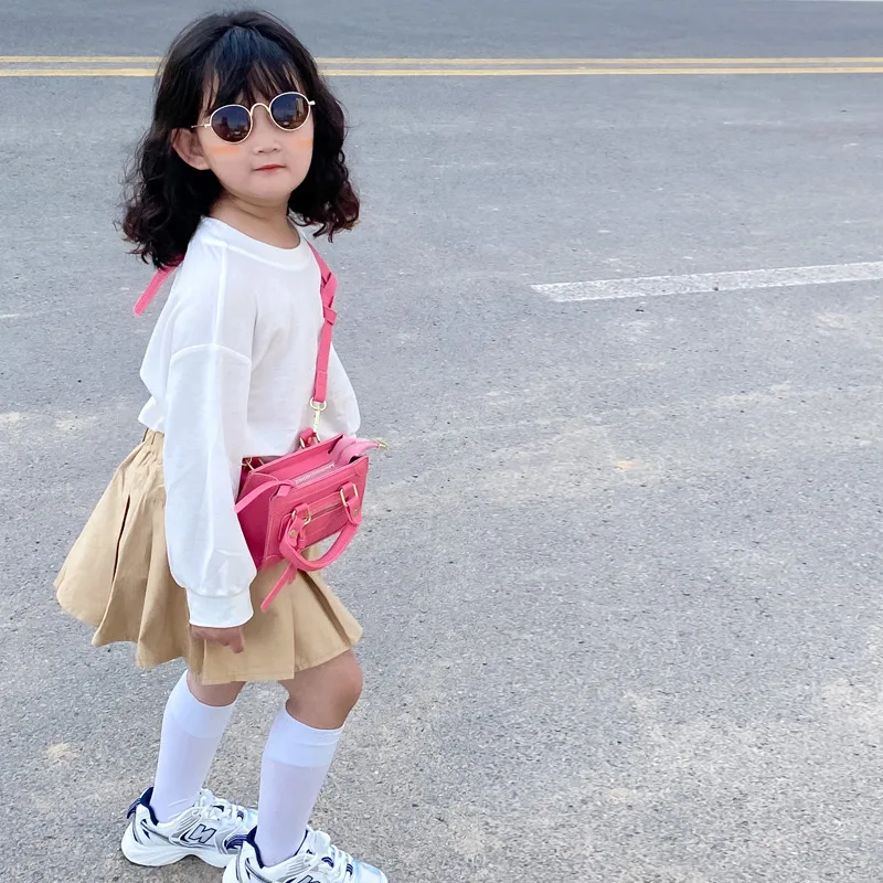 حقيبة قاطرة صغيرة مربعة عتيقة للفتيات ، حقيبة رسول...