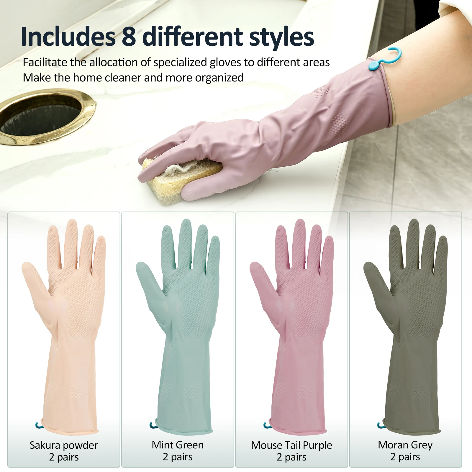 Waterproof Latex Dishwashing Gloves for Kitchen Cleaning