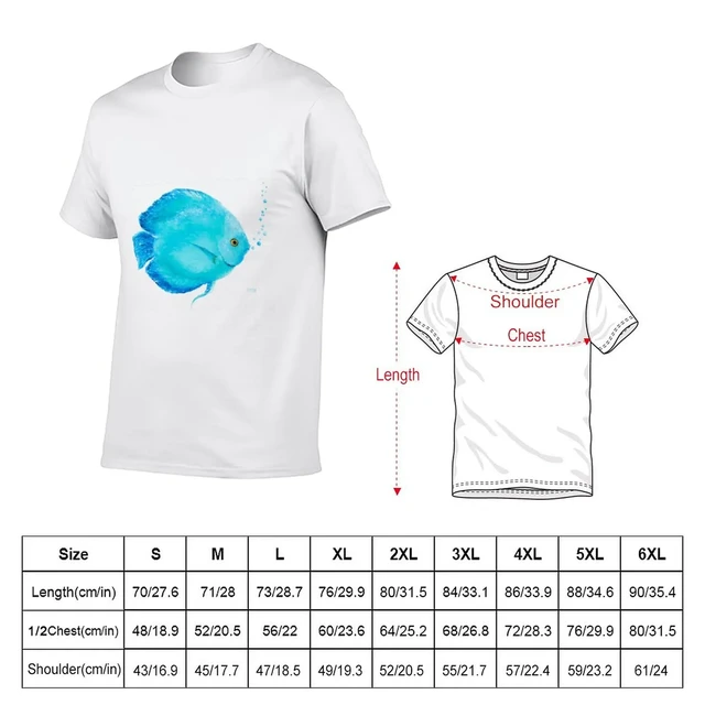 Turquoise Tropical Discus Fish T-Shirt plus sizes kawaii clothes mens white  t shirts - AliExpress