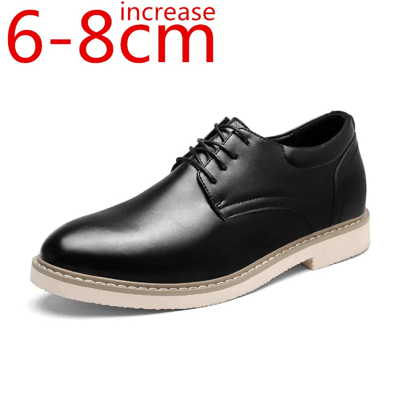 

Increase 8cm Male Elevator Shoes Leather British Business Men's Shoes Invisible Height Increased Shoes Casual Shoes Daily Sports