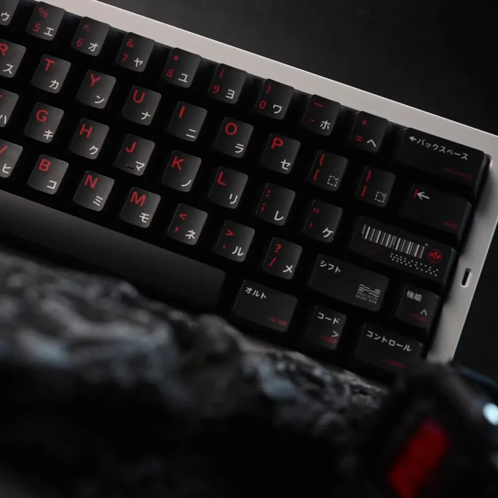 Arasaka-anime Gaming Keycaps Grupo Pbt Sublimação Dye Preto Vermelho Perfil Cereja Jogo de Anime Cbpk 2077 Switch mx 140 Chaves - Imagem 5