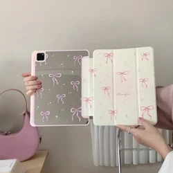 Premium Tablet Case with Pencil Holder and Slot for iPad 10th(10.9) 2022 (Big Pink Bow)
